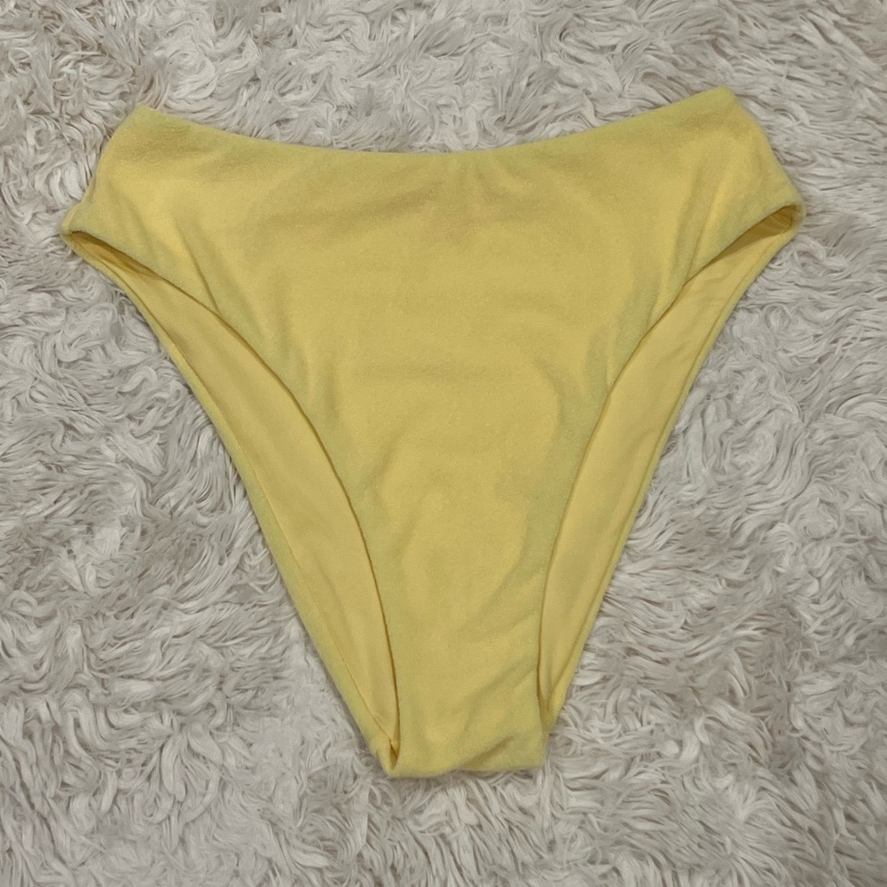 NEW Victoria's Secret Swim High-Waisted Terry Cloth Bikini Bottom XL‎ Yellow